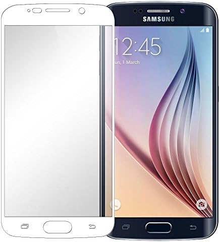Galaxy S6 Screen Protector, Hero Glass Full Screen Coverage for Samsung Galaxy S6 Tempered Glass Screen Protector WHITE (Shatterproof, Oleophobic Coating, HD Clarity and Anti Scratch, Bubble Free)