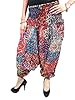 Yoga Chic Boho Hippie Pants Red Loose Peacock Print Alladin Yoga Harem Indi Pant