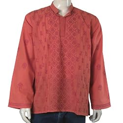 Mens Embroidered Kurta Casual Cotton Shirt India Chest 40 inches inches (gck177a)