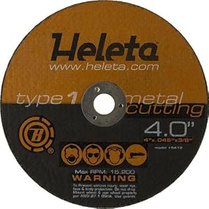 Abrasive Metal Cutting Wheel 4 x .045 x 3 8- Used for Iron, Non-Ferrous Metals, Alloy... by Heleta