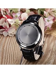Youyoupifa Black Touch Screen Dial Blue LED Lights Black Strap Wrist Watch