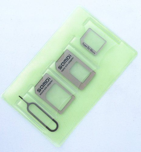 Gold Samdi Brand Nano Sim Adapter and Micro Sim Adapter and Nano to Micro Adapter with a Sim Card Folder and a Needle,pls Place in Wallet Help You Use It Anytime