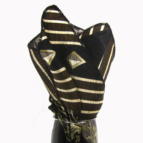 Brown - Black - Silk Pocket Square