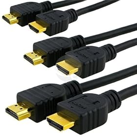 NEW 3-PACK 6 FEET FT 6FT FOR HDMI HDTV 24K GOLD CABLE