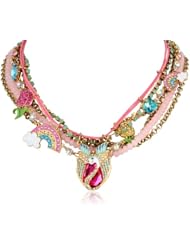 Betsey Johnson "Fairyland" Swan and Rainbow Multi-Row Necklace, 20"