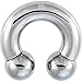 Body Candy Stainless Steel 12mm Balls Horseshoe Circular Barbell 0 Gauge 5/8