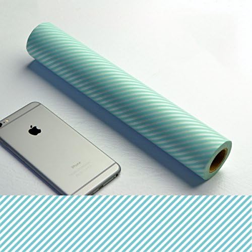 Washi Masking Tape Extra Large 12in Wide Bleu Bias Stripe Pattern