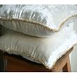 White Shimmer - Throw Pillow Covers - Velvet Pillow Cover with Handmade Beaded Border