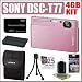 Sony Cybershot DSC-T77 10MP Digital Camera (Pink) + 4GB Accessory Kit