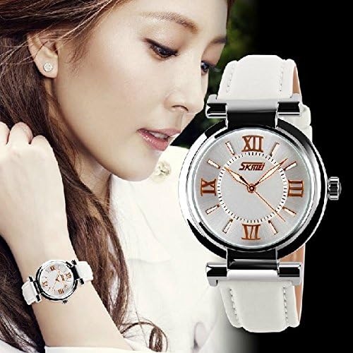 KANO BAK Fashion Women Lady Girl 3ATM Waterproof Leather Strap Student Quartz Wristwatches Watch Black