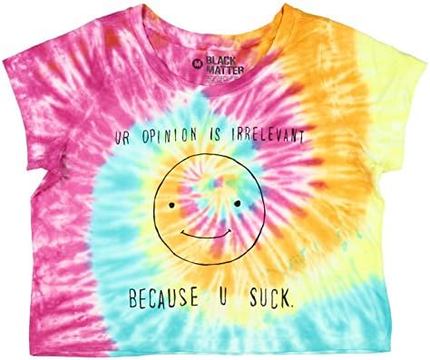 Black Matter Irrelevant You Suck Tie Dye Crop Top (X-Large)