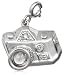 Sterling Silver Diamond Camera Charm (1/10 cttw)