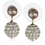 sterling rose earrings Carolee Gold Pearl Basics Si