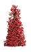 Pack of 2 Red Outdoor Gooseberry Christmas Cone Topiary Trees 24"