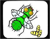 Decorated Mouse Pad with green, insect, fly, larvae, eggs