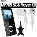 Coby MP705-8G 8GB 2 Inch LCD FM Radio MP3 Touchpad Video Player Bundle With Coby Super Bass Digital Stereo Earphones CVE92 & Nite Ize Curvyman Cord Supervisor Organizer for Headsets