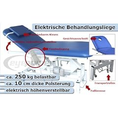 11938 Elektrische Therapieliege Ruheraumliege Massageliege Behandlungsliege in blau