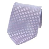 Lavender/light Pink Checked Pattern New Silk Necktie
