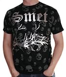 SMET by Christian Audigier Ed Hardy T-Shirt Mens Crow Skull Black/Silver