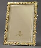 14k Gold Plate Rectangular Frame with Multi-Colored Swarovski Crystals - 4x6