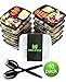 Meal Prep Containers 3 Compartment with Lids for Food Storage 36 Ounce (10 Pack)