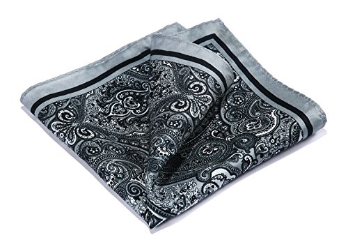 HISDERN Men's Paisley Pocket Square Handkerchief