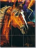 'Lightening Strikes' by Jan Taylor - Ceramic Tile Mural 17' x 12.75' Kitchen Shower Backsplash