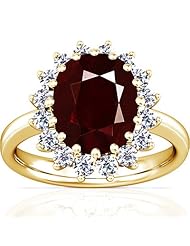 18K Yellow Gold Cushion Cut Ruby Ring With Sidestones (GIA Certificate)