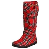 Sugar Women's Pin Party Tartan Plaid Boot,Red,7 M US