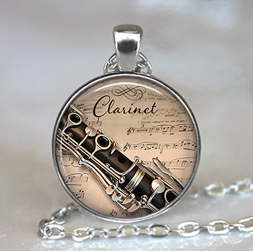 Clarinet and Music Pendant, Clarinet Pendant Clarinet Necklace, Clarinet Player Gift, Music Jewelry