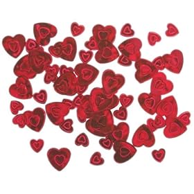 Amazing Red Loving Hearts Wedding Party Table Confetti - 14g Red Heart Valentine Table confetti pack