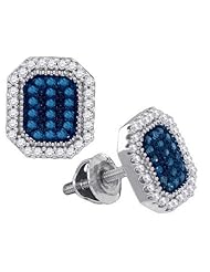 10KT White Gold 0.25 CTW-Diamond Micro-Pave Earring