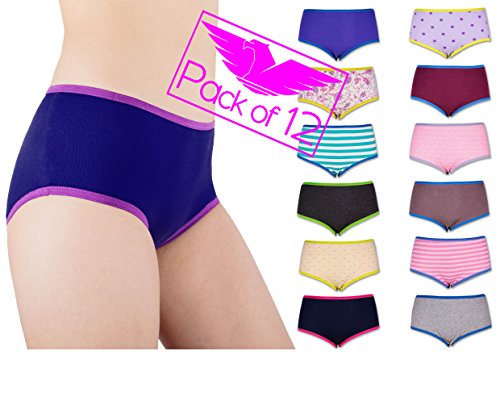 American Active 24/7 Basics Women's 12 Pack Full Cut Cotton Panty Briefs