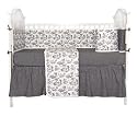 Tadpoles Toile 4 Piece Crib Set in Black and White