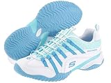Skechers - Girls Skechers Velocity Tattle Tale White/Blue Athletic Shoes