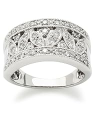 Kobelli 1/2 cttw Diamond Fashion 14k White Gold Band