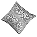 Polytree Square Classic Vintage Floral Throw Pillow Case Cushion Cover (Silver Gray)