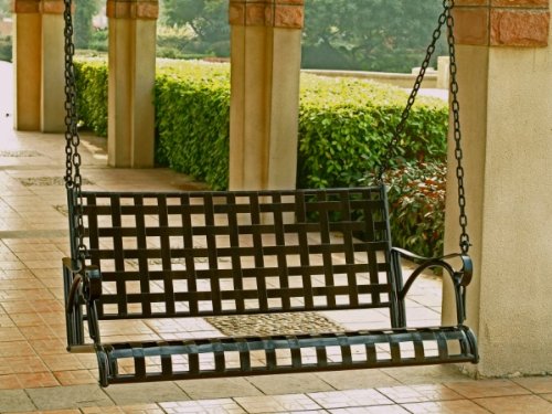 CONTEMPO IRON PATIO or PORCH SWING in BLACK - PATIO FURNITURE
