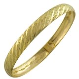 10 Kt Yellow Gold 8mm Sandblast-High Polish Finish Bangle