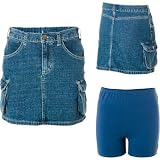 Carhartt Girls 7 16 Washed Denim Skirt With Bike Short,Vintage Wash,12