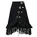 Women's Steampunk Gothic Clothing Vintage Cotton Lace Skirts Black Gypsy Hippie X-Large
