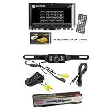 Lanzar Car DVD Player and Pyle Camera Package - SDN72UBD 7'' Double Din TFT Monitor Touch Screen DVD/MPEG4/MP3/DIVX/CD-R/USB/SD/AM/FM/RDS w/Build-in Bluetooth - PLCM10 Relevant Products License Plate Mount Rear View camera w/Night Vision