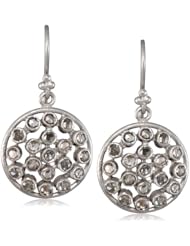Lauren Harper Collection Milky Way 18k White Gold and Rose Cut Diamond Round Earrings