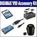 Samsung Digimax V50 Digital Camera Accessory Kit includes: SDM-131 Charger, SDCRV3 Battery, USB8PIN USB Cable, KSD2GB Memory Card, SDC-22 Case