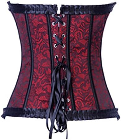 Luzan Women's Push Up Boned Corset Bustier Corselet Large Red