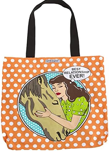 Horse "Best Relationship Ever" Pop Art Canvas Tote Bag