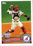 2011 Topps Opening Day Baseball Card #85 Carlos Santana - Cleveland Indians - MLB Trading Card&Acirc;&nbsp; In A Protective Screwdown Display Case!