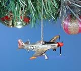 SORA *2 CHRISTMAS ORNAMENT WW2 USA P-51 MUSTANG AIRPLANE HOME DECORATION TREE DECOR (Original from The Best Moment @ Amazon)IMAGE