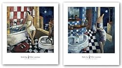 Bano Azul and Bano Rojo Set by Didier Lourenco 13"x15" Art Print Poster