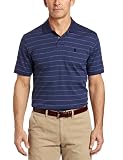 IZOD Men's Interlock Polo Smooth Auto Stripe Shirt, Grey Stone, X-Large